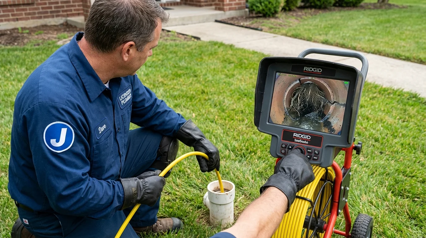 Sewer camera inspection being performed by Johns Plumbing LLC in Campbell