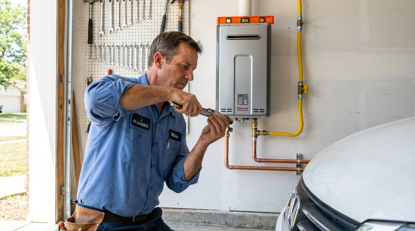 Tankless water heater installation by a Johns Plumbing LLC plumber in Campbell